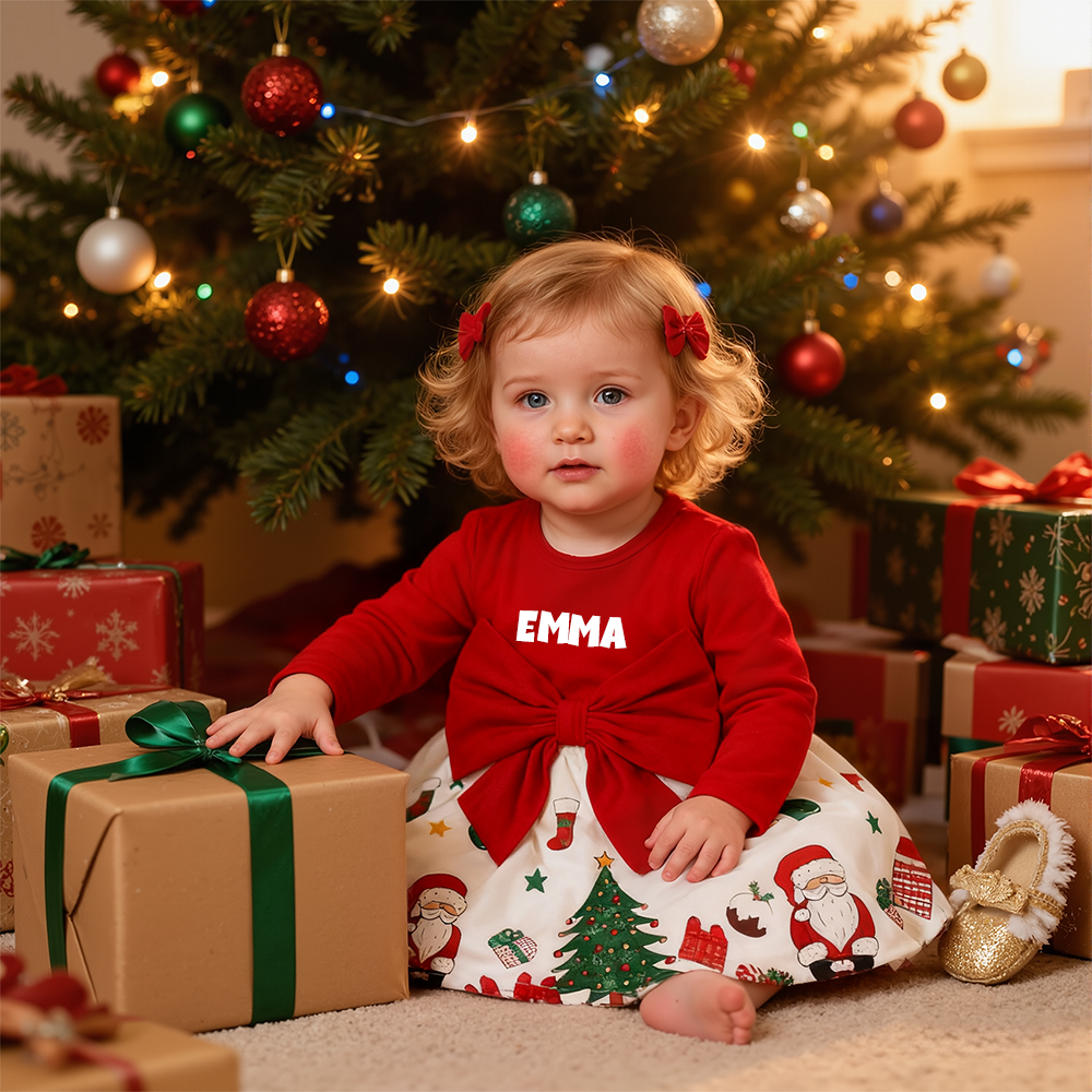 Fleeceft Personalized Baby Girl Christmas Dress