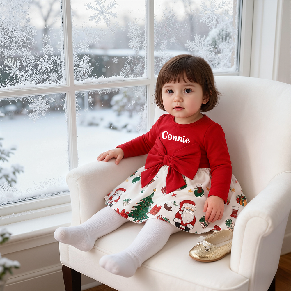 Fleeceft Personalized Baby Girl Christmas Dress
