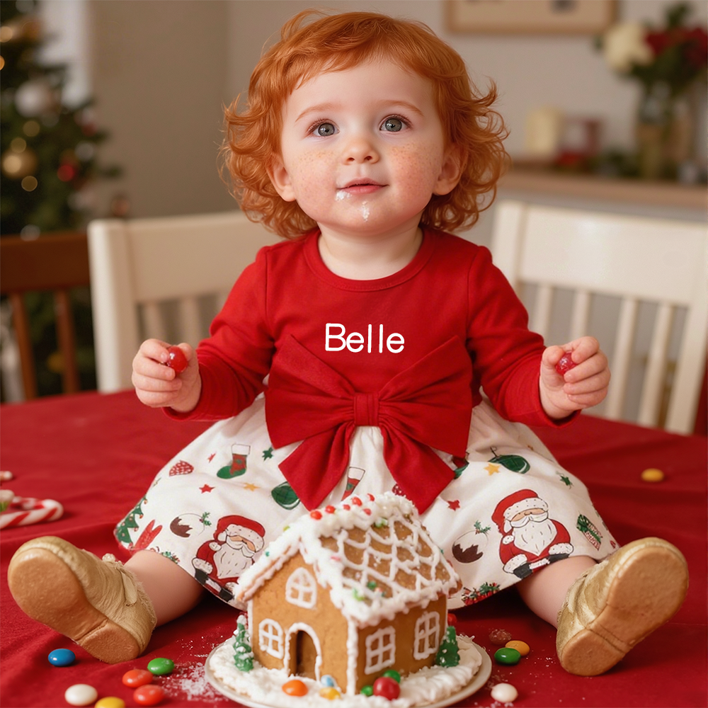 Fleeceft Personalized Baby Girl Christmas Dress