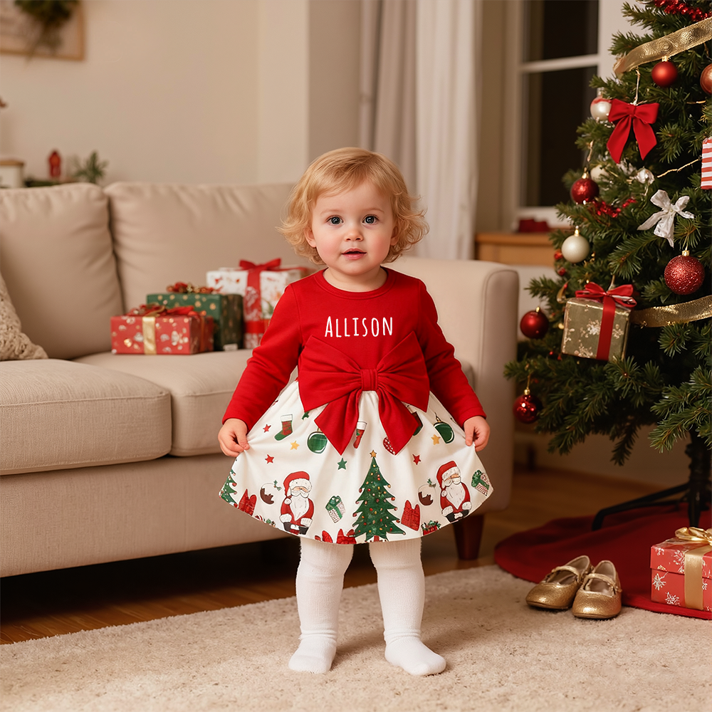 Fleeceft Personalized Baby Girl Christmas Dress