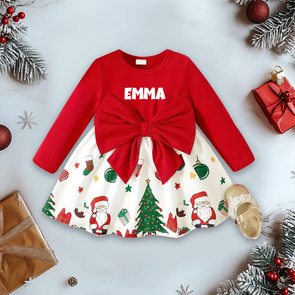 Fleeceft Personalized Baby Girl Christmas Dress